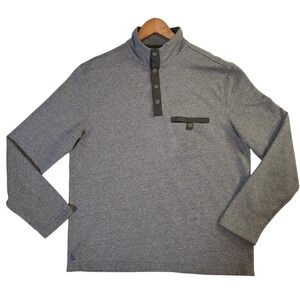 Untuckit Parkson Snap Fleece Pullover Men's Large Gray Chest Pocket 41232
